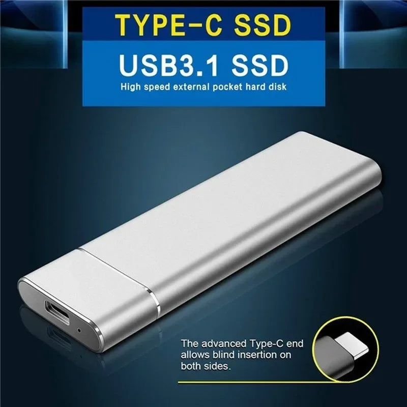 Portable SSD 500GB High-speed External Hard Drive Type-C USB 3.1 Solid-state Drive  Large Capacity Hard Disk for Laptop/desktop