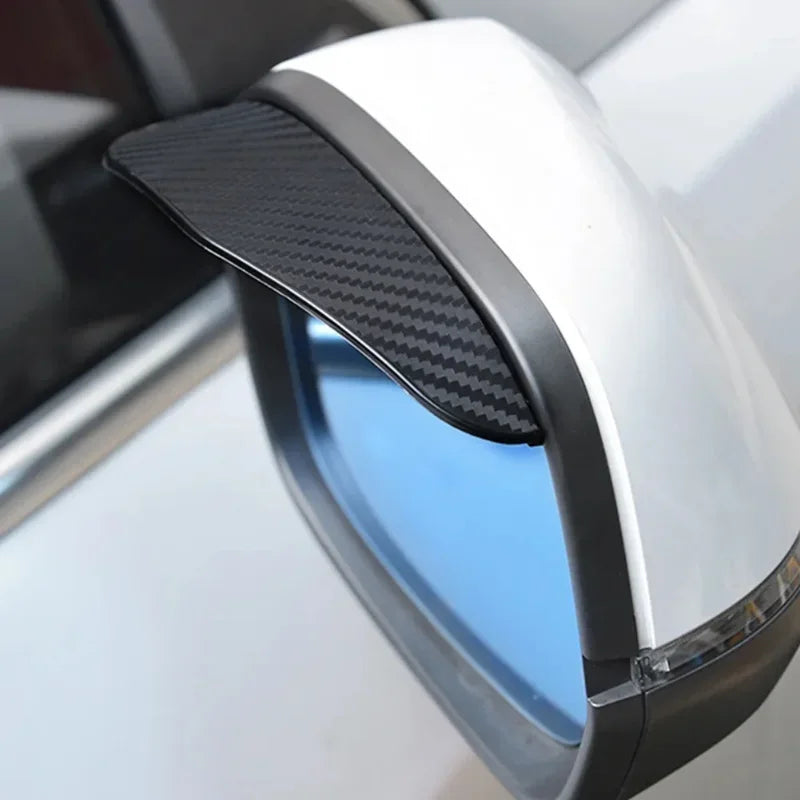 Car Rearview Mirror Rain Eyebrow Carbon Fiber Sun Visor Shade Cover Universal Auto Rear View Mirror Rainy Shield Guard