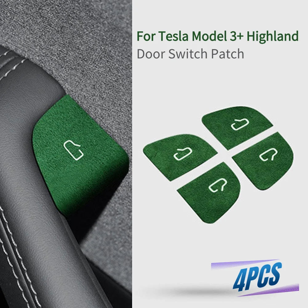 Door Switch Patch For Tesla Model 3+ Highland Alcantara Suede Interior Sticker Modified Sticker Decoration Car Accessories