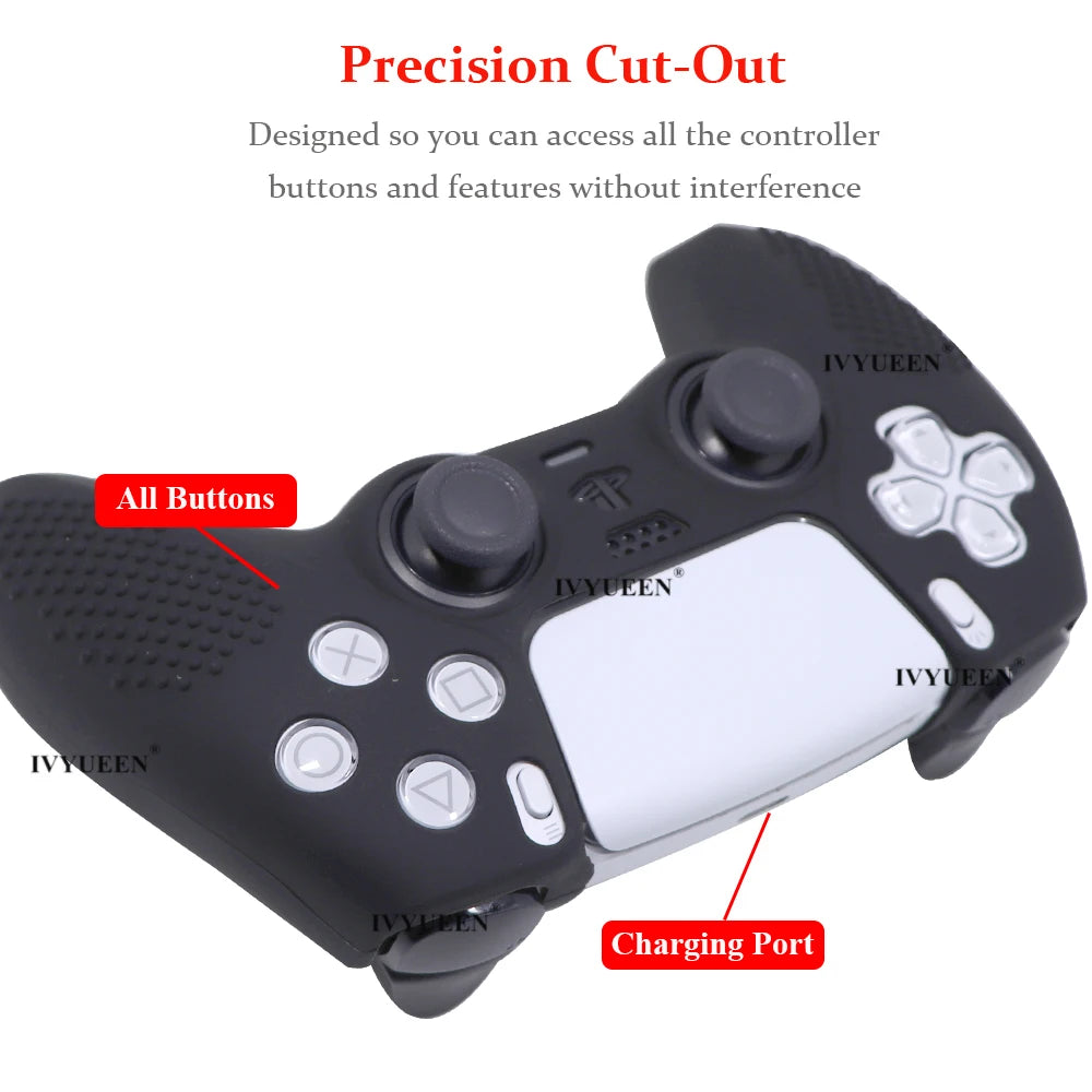 3D Studded Edition Anti-Slip Protective Skin for PlayStation 5 PS5 Controller Silicone Case Thumb Grips for Dualsense Soft Cover