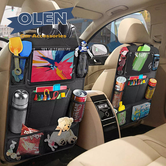 Car Backseat Organizer with Touch Screen Tablet Holder Auto Storage Pockets Cover Car Seat Back Protectors Car Accessories