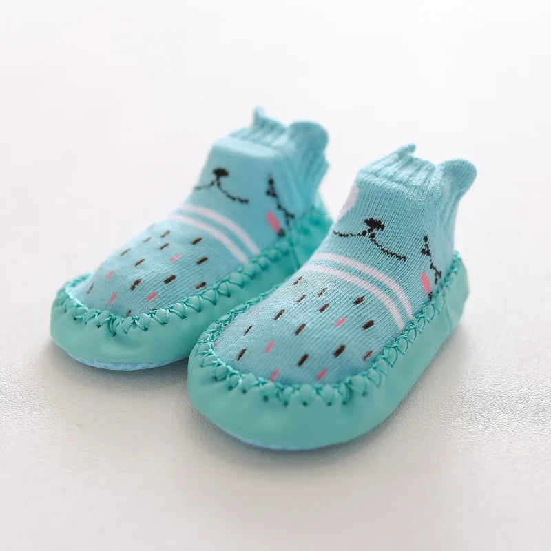 Baby Socks Slippers with Rubber Soles Girl Boy Infant Newborn Children Floor Sock Shoes Anti Slip Soft Sole Toddlers Cotton Sock