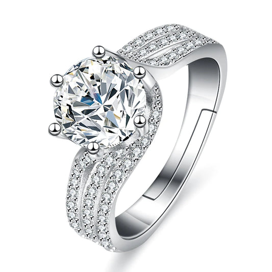 GRA moissanite ring, two-carat Deluxe Crown, full of diamonds, set with lady jewelry, ring accessories