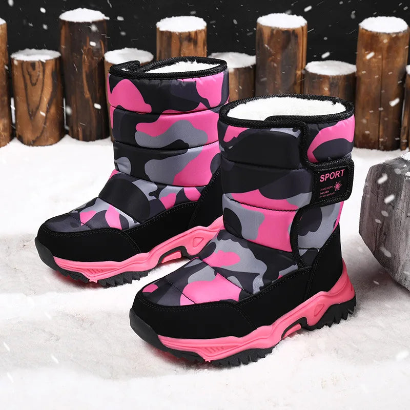 Bota Platform Kid Snow Boot 2023 Winter NewCasual Boy Cotton Shoe Warm Girl Boot Plush Ankle Boot Cotton Boot Kid Boot Girl Shoe