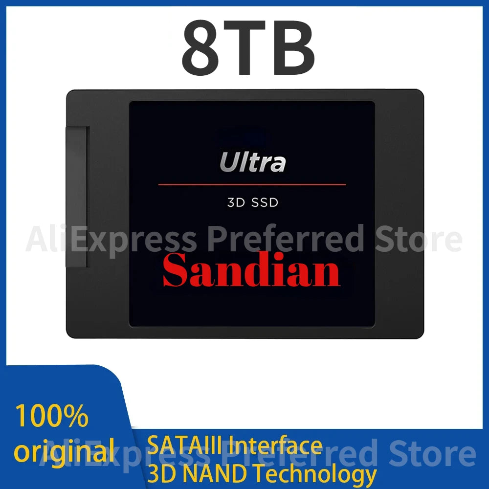 2024 PS5 SSD Internal Solid State Hard Disk Ultra 3D SSD 2TB 4TB 1TB 500GB SATA3.0 6GB/s for Desktop Laptop Improve performance