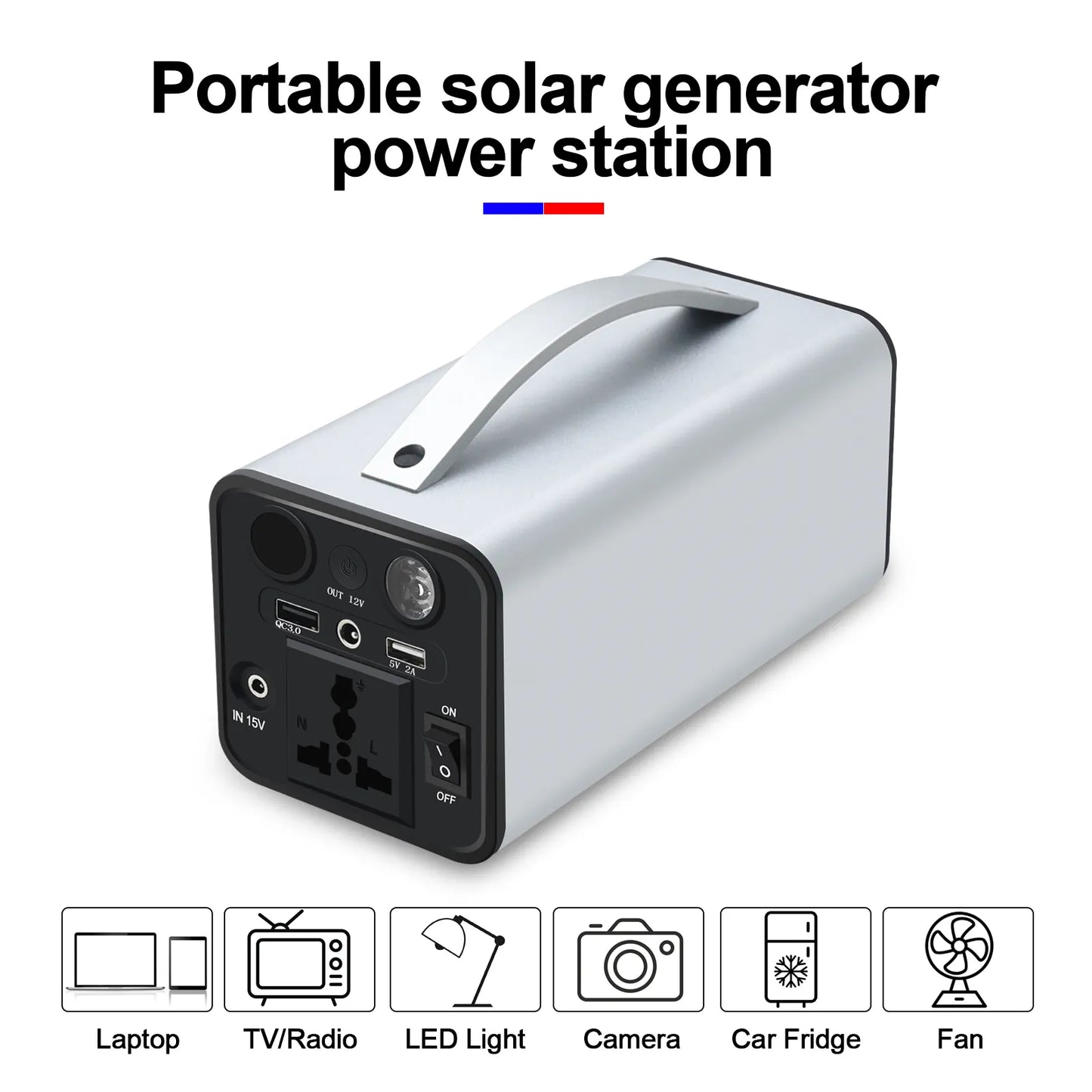 180W Portable Power Station Camping Battery Solar Emergency Generator Outdoor Camping Power Bank 45000mAh 220V 110V Power Bank