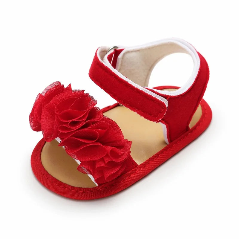 Baywell Summer Fashion Infant Soft-soled Non-slip Shoes Newborn Baby Girls Flower Lace Sandals 0-18 months
