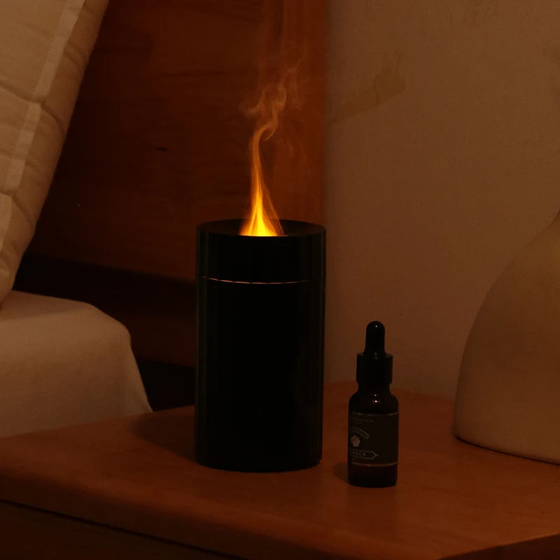 Colorful Electric Flame Aroma Diffuser Air Humidifier for Car USB Ultrasonic Aromatherapy Essential Oil Diffuser for Home