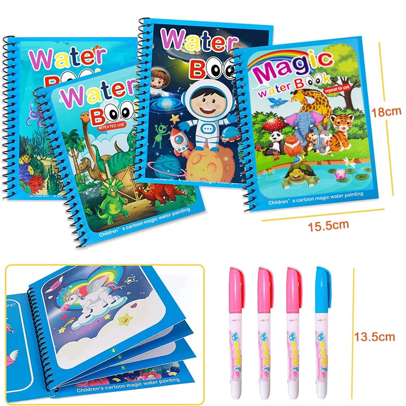 Montessori Toys Magic Water Drawing Book Kids Educational Games Paintings Children Coloring  for Babies From 1 Year to 3 Toys