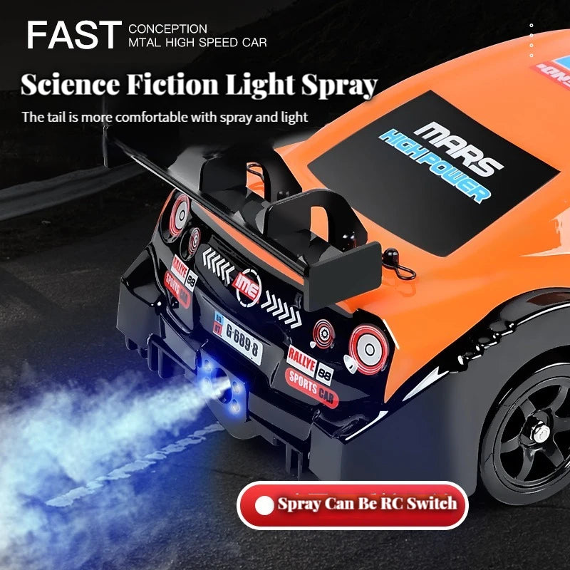 RC Cars 2.4G 4WD 1:16 Large Spray High Speed Drive Drift Car Two Type of Tire Classic Edition Professional Racing Car for Gifts