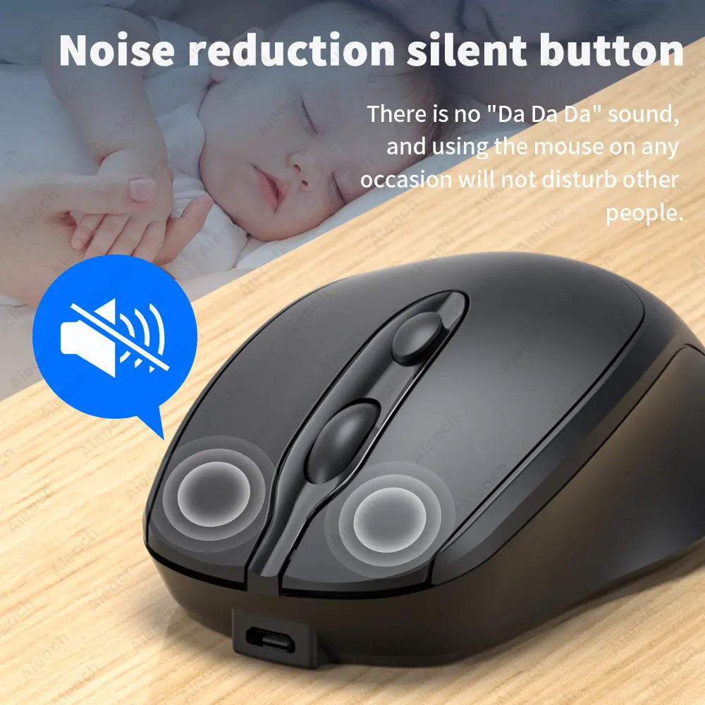 Aieach Rechargeable Wireless Bluetooth Mouse Silent WIRELESS COMPUT MOUS USB Ergonomic Gamer Mouse For Computer Laptop Macbook