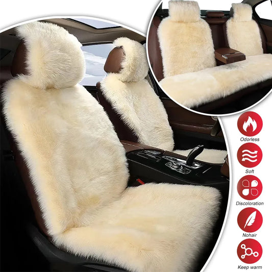 Universal Faux Fur Warm Car Back Seat Cover Mat Plush Auto Long Wool Front Seats Cushion for Toyota Volkswagen BMW Ford Mazd