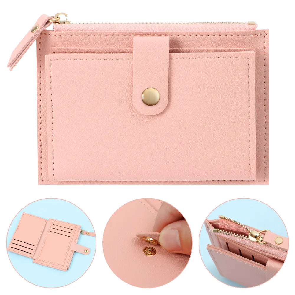 Cute Fashion PU Leather Mini Coin Purse Women Solid Color Credit Card Holder Bags Small Wallet Money Bag Purse Card Holder