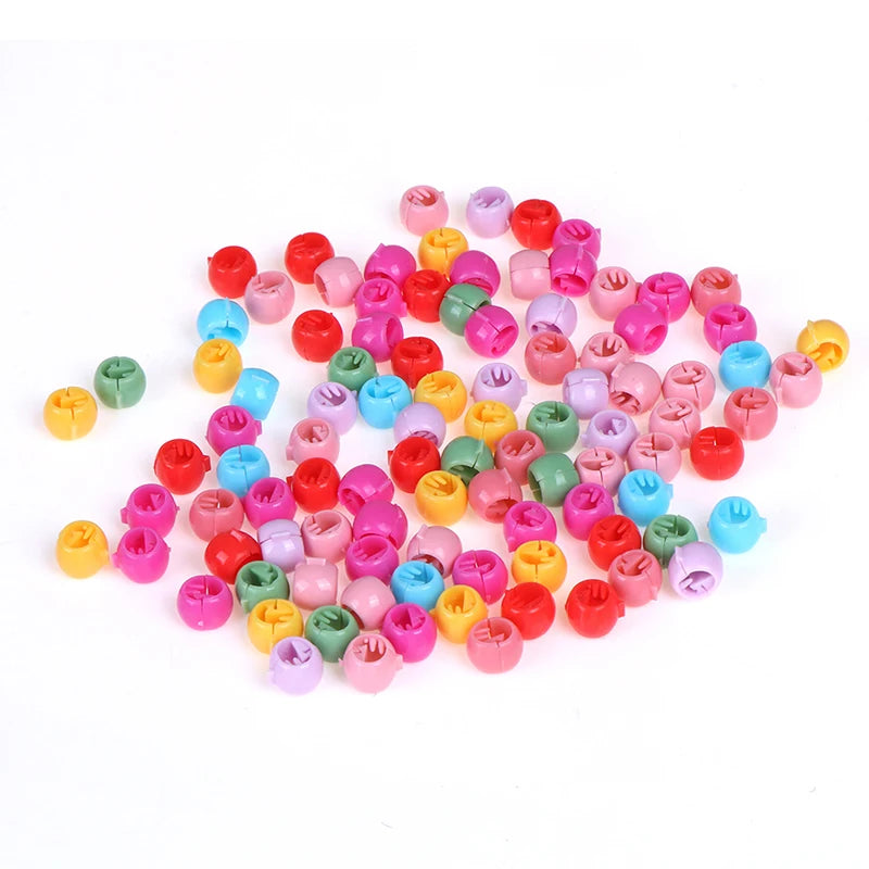 100 pcs Hair Braids Maker Beads Headwear Cute Candy Colors Plastic Hairpins Hair Claw Clips For Women Girls Hair Accessories