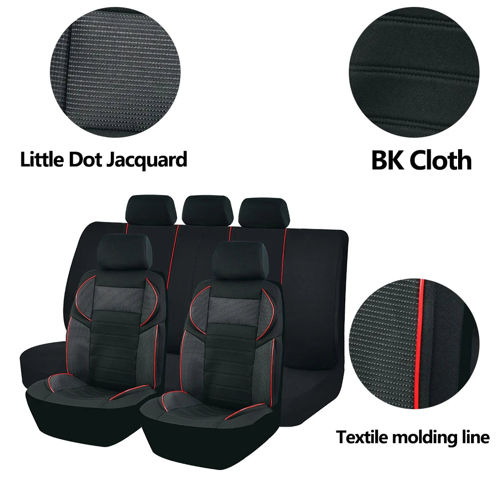 AUTO PLUS Universal Sport Seat Car Covers 5D Design Breathable Mesh BK Cloth Car Seat Covers Cushion Fit For Most Car SUV Van