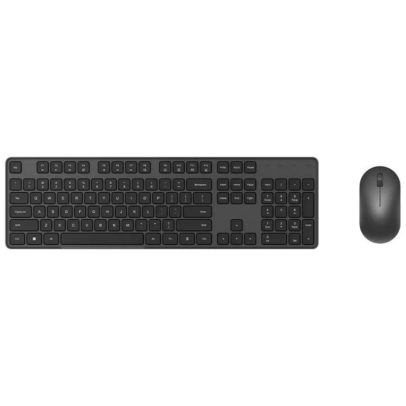 Xiaomi 2023 Keyboard Mouse Set 2 for Office Computer 2.4GHz Wireless Portable Black Minimalist 104 Keys USB Thin Keyboards