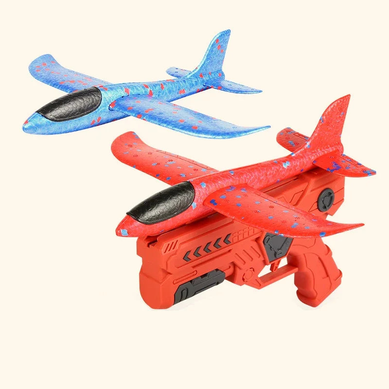 Aircraft Catapult Toys Foam Plane Toy Outdoor Model Plane Rocket Launch Toys Parent-child Interactive Toys Gifts for Children