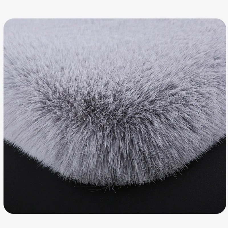 Car Seat Cushion Winter Plush Rabbit Fur Winter Warmth Thick Wool One Piece Square Cushion for Main Driver or Co-pilot