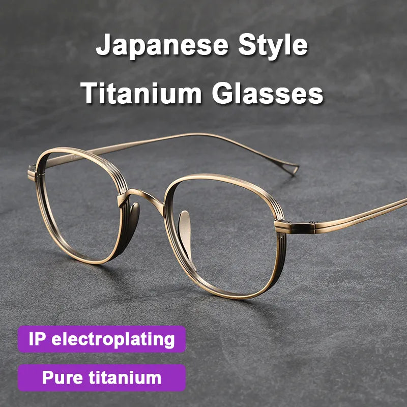 Japan Style Pure Titanium Retro Design Glasses Luxury Brand Women Men Frame Ultra light Eyewear