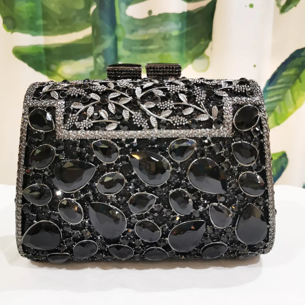 26 Colors Black Rhinestone Formal Evening Clutch Bags Best Design Women’s Diamond Party Prom Shoulder Handbag Messenger Clutches