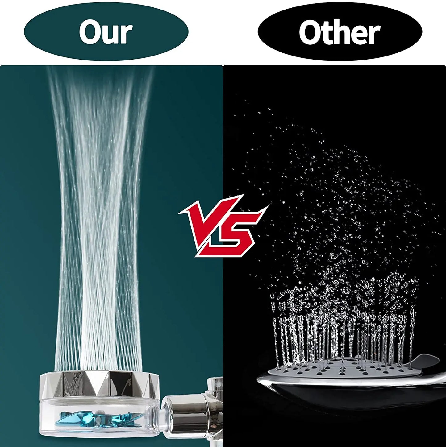 High-Pressure Shower Head Handheld Turbo Fan Showerhead With 5 Filters Water Saving Spray Rainfall Shower Bathroom Accessories