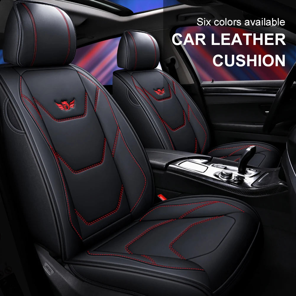 New Car Seat Covers Full Set Universal Fit Seat Protectors PU Leather Automobiles Seat Back Covers Auto Interior Accessories