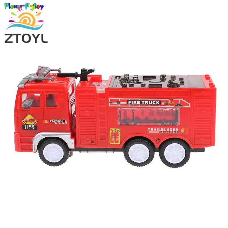 Electric Fire Truck Kids Toy With Bright Flashing 4D Lights Real Siren Sounds Bump And Go Firetruck Fire Engine Toy For Boys