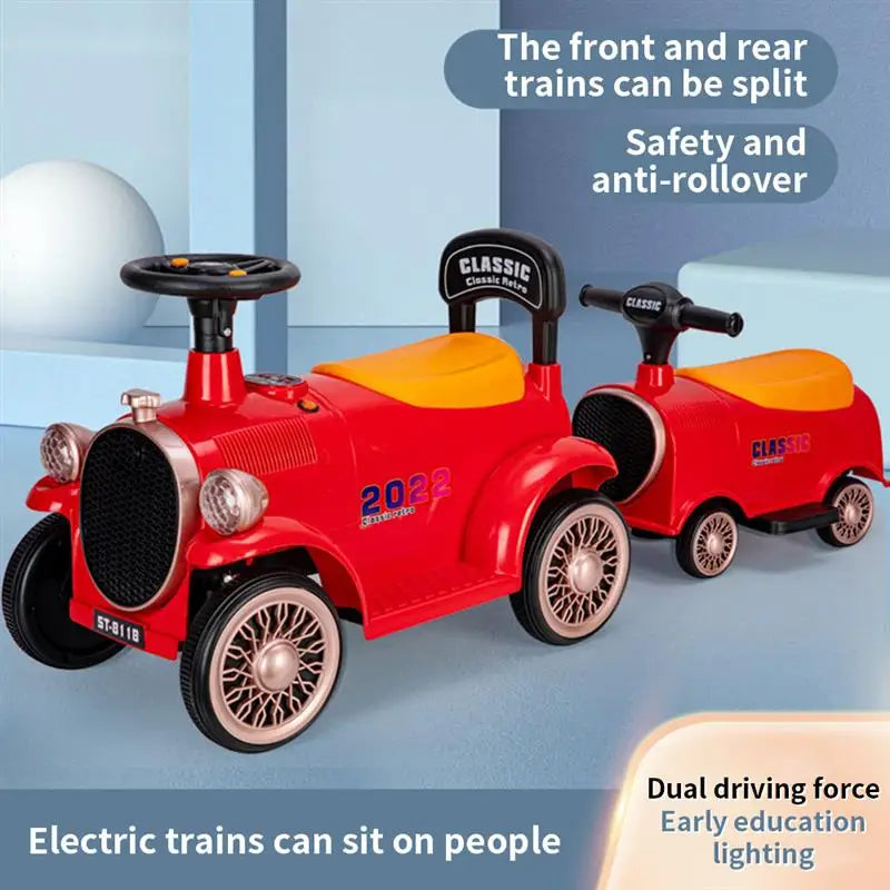 Children'S Electric Car Train Four-Wheeled Car Electric Toy Car 2-6years Kids'S Ride-On Toy Scooter For Baby Tricycles For Child