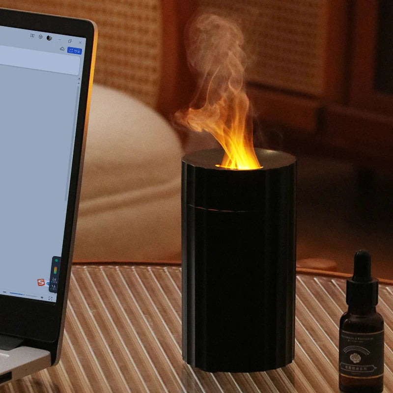 Colorful Electric Flame Aroma Diffuser Air Humidifier for Car USB Ultrasonic Aromatherapy Essential Oil Diffuser for Home