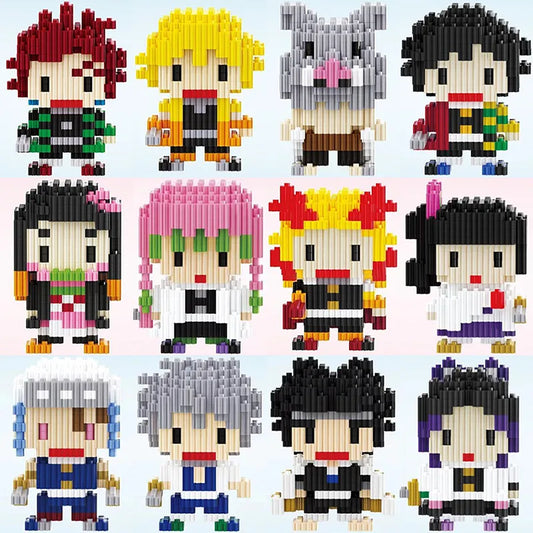 Demon Slayer Diamond blocks Building block Cartoon Anime Nezuko Tanjirou Zenitsu Inosuke Kanawo Shinobu Tengen Children toys boy