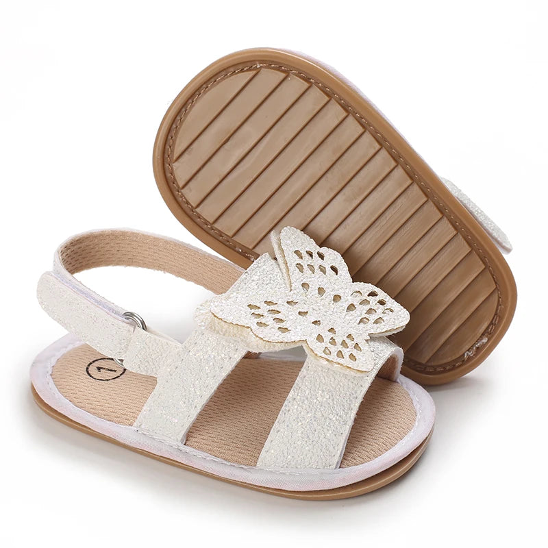 2022 New Style Baby Girls Shoes Fashion PU Bow Summer Casual Garden Sandals First Walker White Baptism Shoes