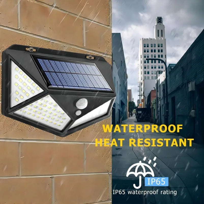 100 LED Solar Wall Lights Outdoor Solar Lamp Waterproof Motion Sensor Solar Powered Sunlight Street Light for Garden Decoration