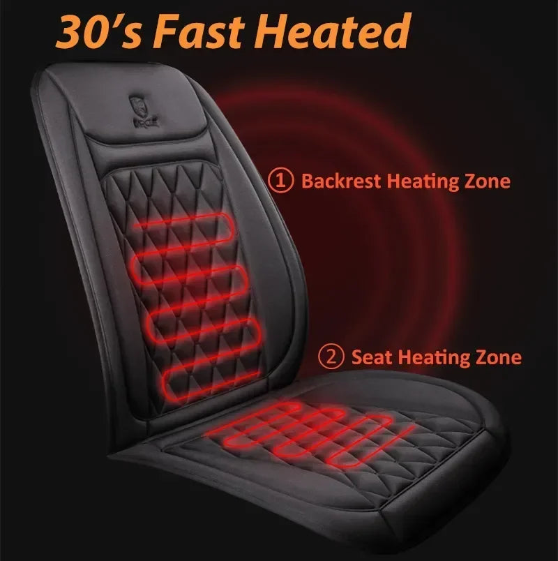 12V 24V Car Seat Heater 30s Fast Heated Car Seat Cover Flannel/Cloth Car Heating Mat Universal Winter Electric Heated Seat Cover