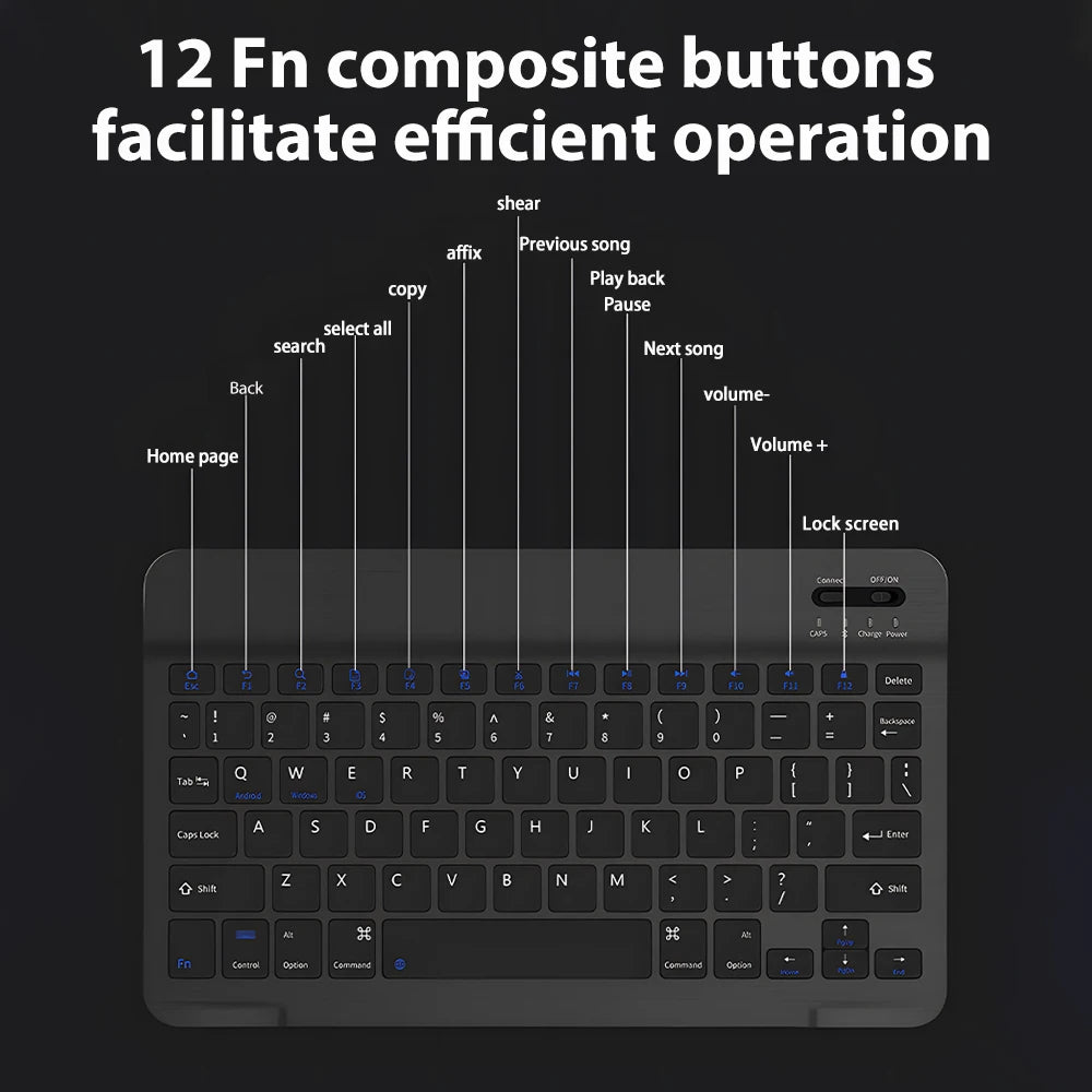 CASEPOKE Bluetooth Wireless Keyboard Mouse for Apple Samsung Lenovo Xiaomi Huawei Phone Tablet Keyboard for iPad Accessories