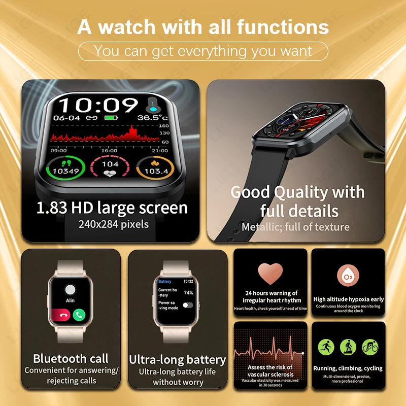 LIGE Smartwatch 2023 for Woman Smart Watches Women Rose Gold Wrist Watch I68 Bluetooth Call Fitness Watch for Android iOS iPhone