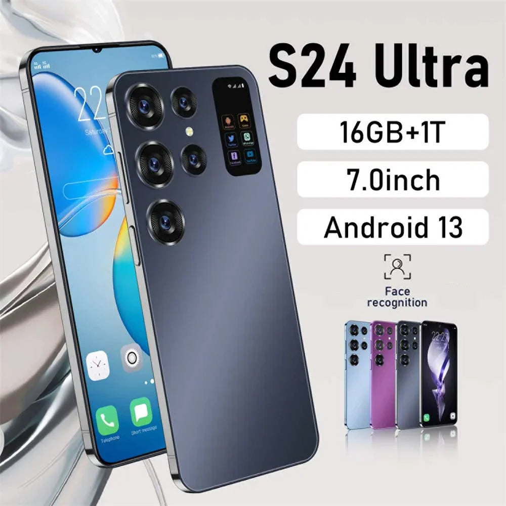 S24 Ultra 5G Smartphone 7.0in HD 16G+1TB Cell Phone Dual SIM Mobile Phones 7000mAh Global Version Cellphones Unlocked Android