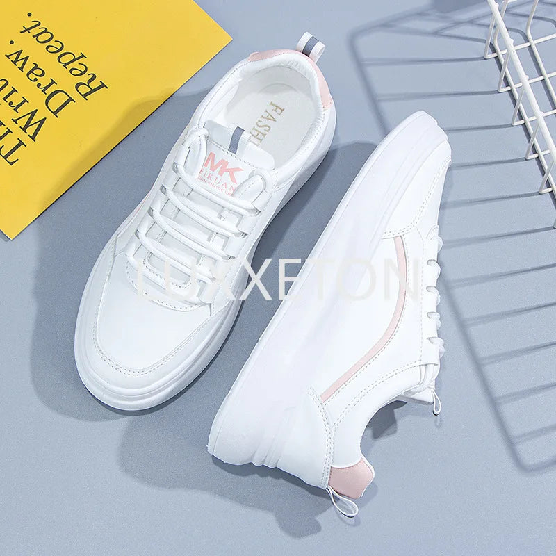 Shoes Women 2024 New White Shoes Women Summer Korean Version of The Thick-soled Casual All-match Student Board Shoes Women