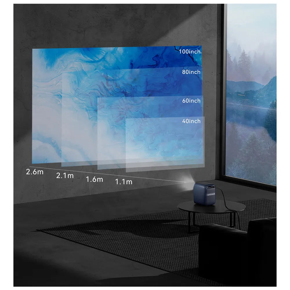 جهاز عرض ذكي محمول جديد من وانبو T2 Max لعام 2023، إصدار عالمي، بدقة عالية 1080 بكسل، 450 لومن، مع خاصية التركيز التلقائي بالذكاء الاصطناعي، وجهاز عرض مسرح منزلي محمول