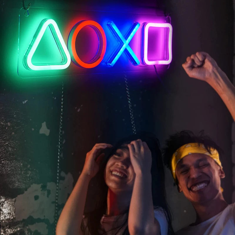 Icon Gaming Ps4 Neon Sign Playstation Light for Bedroom Decor  Light Led Room Bar Party Christmas Gamer Gifts Gaming Accessories