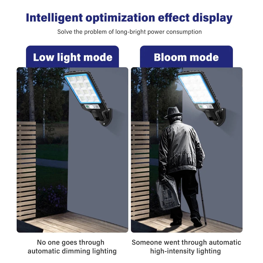 New Upgrade Outdoor Solar LED Lights 3 Light Mode With Motion Sensor Garden Courtyard Garage Waterproof LED COB Street Lamp