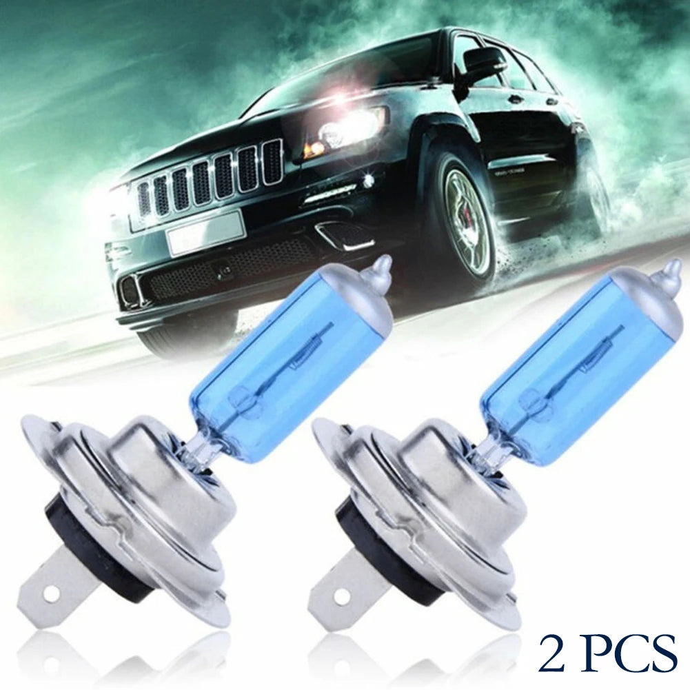 2x Bright H7 55W DC 12V 6000K Xenon Halogen Headlight White Light Lamp Bulbs Car Accessories Quartz Glass Tube