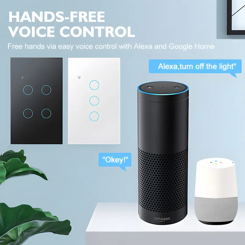 مفتاح إضاءة ذكي من Aubess يعمل بالواي فاي في الولايات المتحدة الأمريكية، يحتاج إلى سلك محايد، 1/2/3/4 عصابة، مفتاح إضاءة Tuya Smart Life، يدعم التحكم في تطبيق Alexa وGoogle Home