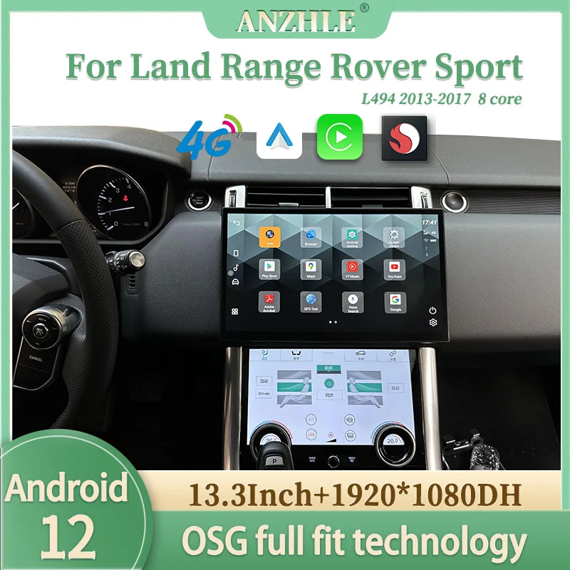 13"For Range Rover Sport L494 Android 12 Multimedia Player Car GPS Radio Wireless Carplay And Android Auto Original Car OEM Menu