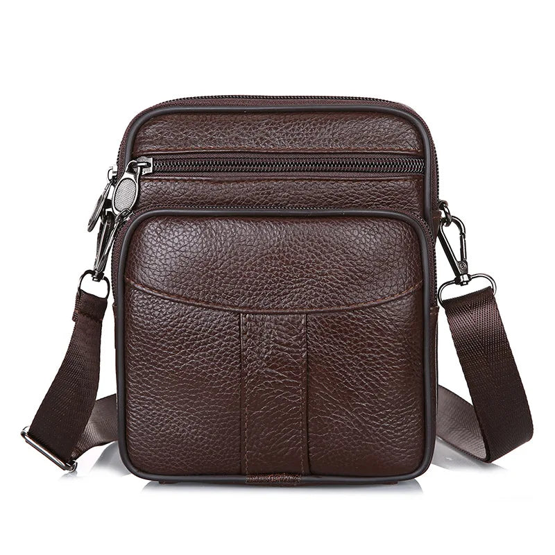 Men's Genuine Leather Crossbody Shoulder Bags High Quality Tote Fashion Business Man Messenger Bag Leather Bags Fanny Pack