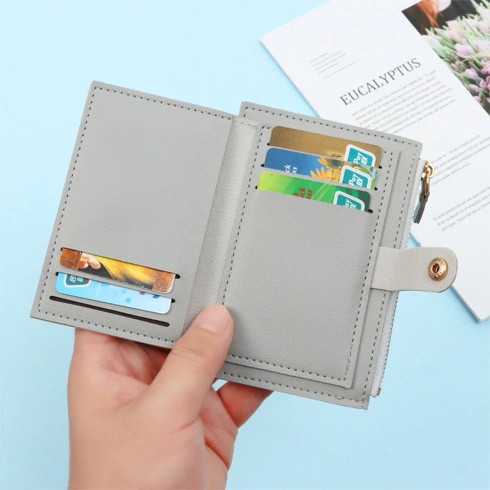 Cute Fashion PU Leather Mini Coin Purse Women Solid Color Credit Card Holder Bags Small Wallet Money Bag Purse Card Holder