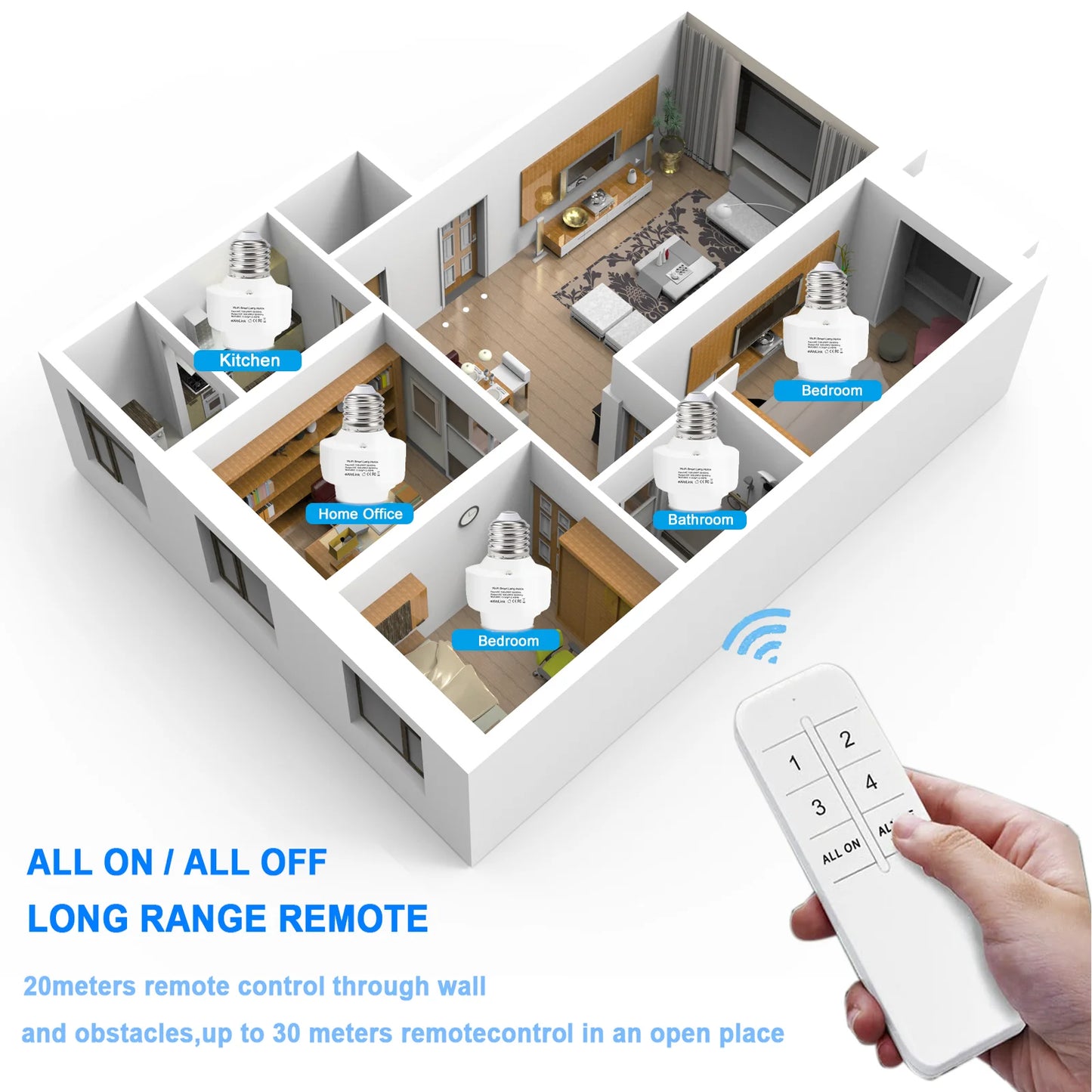 Wifi Smart Light Bulbs Adapter Mini e27 Lamp Holder Remote Remote Control Smart Home Alexa Google Home IFTTT Alice SmartThings