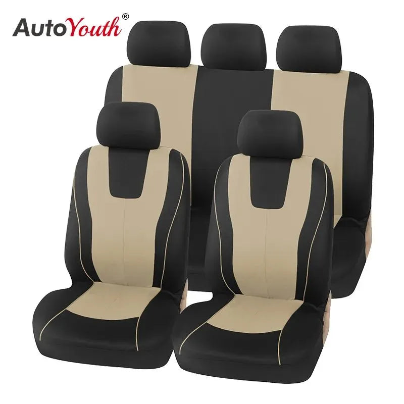 Universal Full Set Car Seat Cover (Beige)