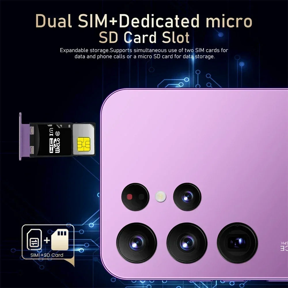 هاتف ذكي جديد وأصلي S24 Ultra+ 5G 6.8HD 16G + 1T ثنائي الشريحة يعمل بنظام Android هاتف محمول مفتوح 64 ميجابكسل 7000 مللي أمبير في الساعة