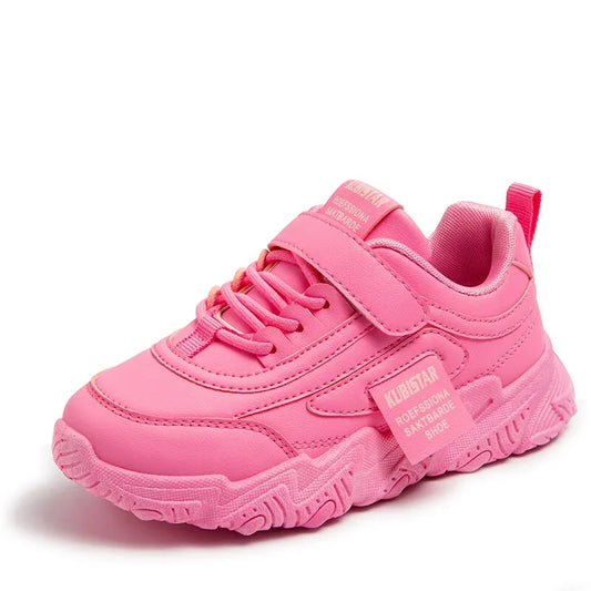 New Children Sneakers for Girls School Casual White Versatile Non-slip Kids Fashion PU/Mesh Sport Running Shoes for Boys Soft