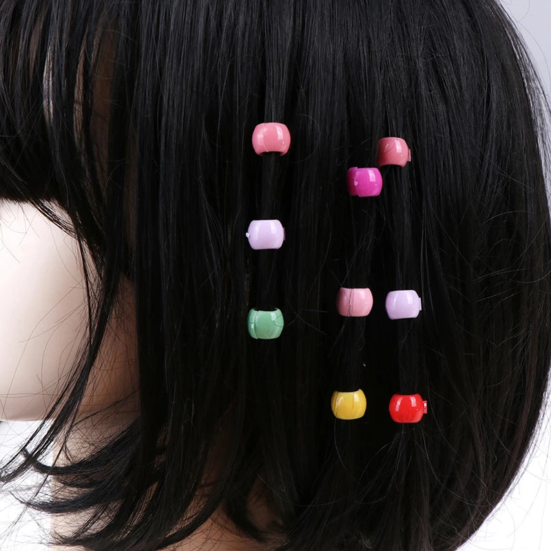 100 pcs Hair Braids Maker Beads Headwear Cute Candy Colors Plastic Hairpins Hair Claw Clips For Women Girls Hair Accessories